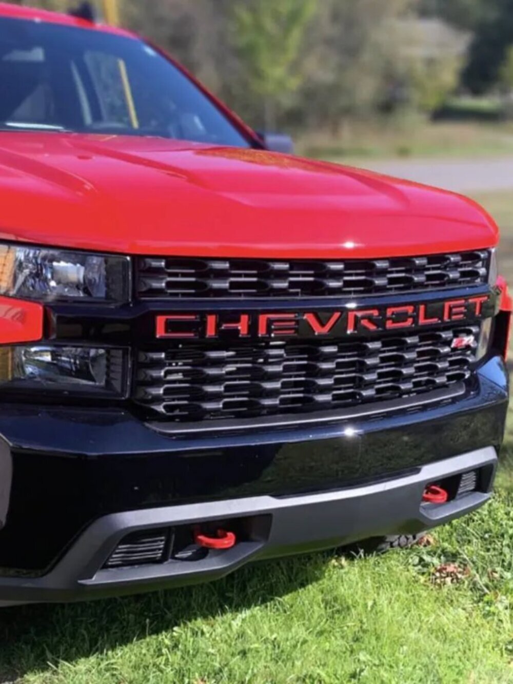 Grill Letters Inserts 2019 2020 2021 Silverado Red - Picture 2 of 11